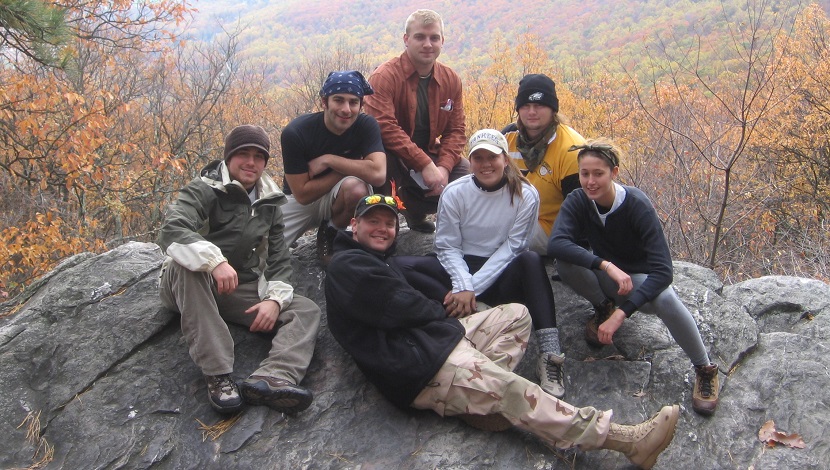 Group of Students pose on an overlook
