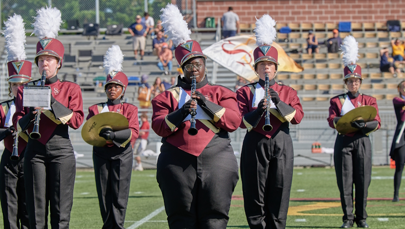 Band members on the field