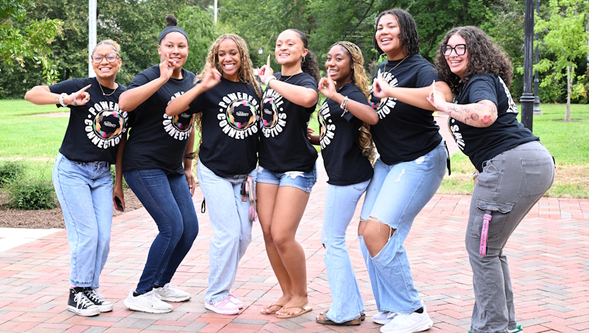 students on campus
