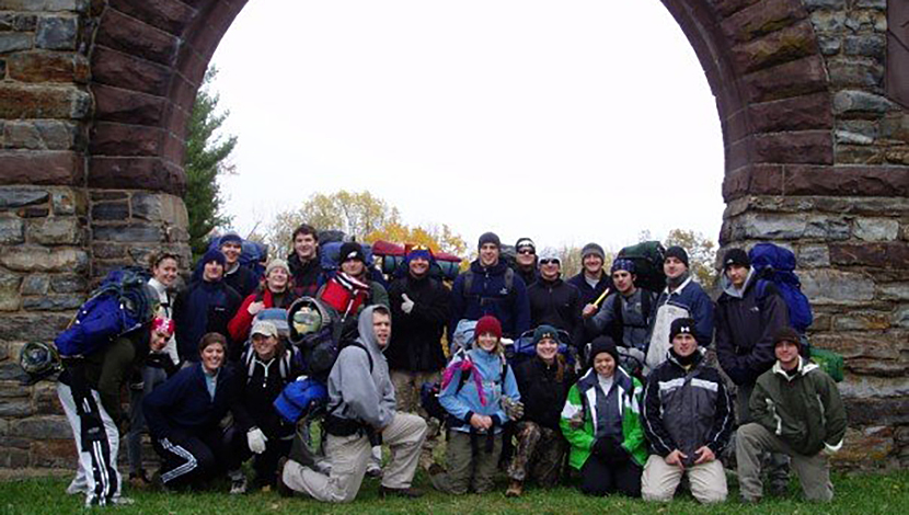 Students under Arch