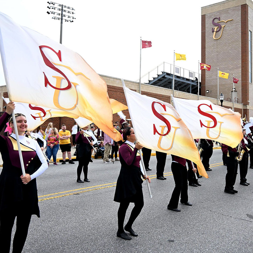 Flag line at SU Alumni Homecoming and Family Weekend